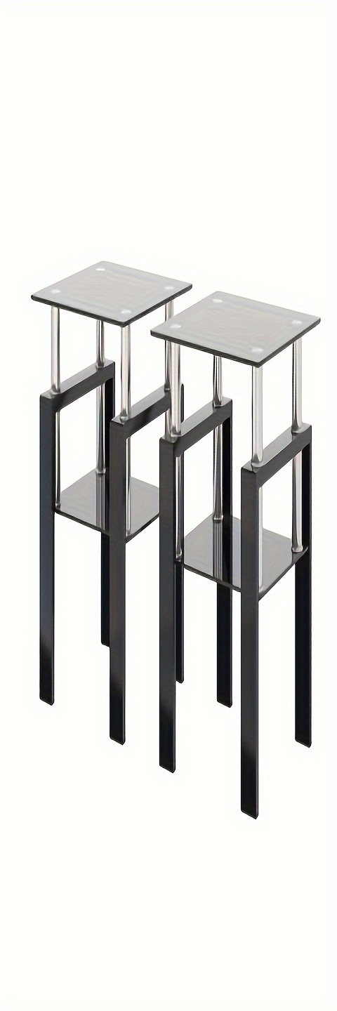 2pcs modern tempered glass tea table coffee table end table table for living room black details 2